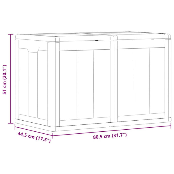 Garten-Aufbewahrungsbox 180 L Grau PP-Holzoptik