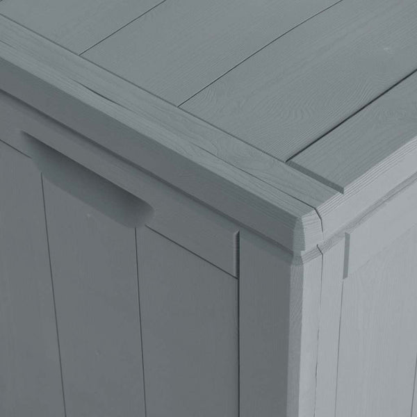 Garten-Aufbewahrungsbox 270 L Grau PP-Holzoptik