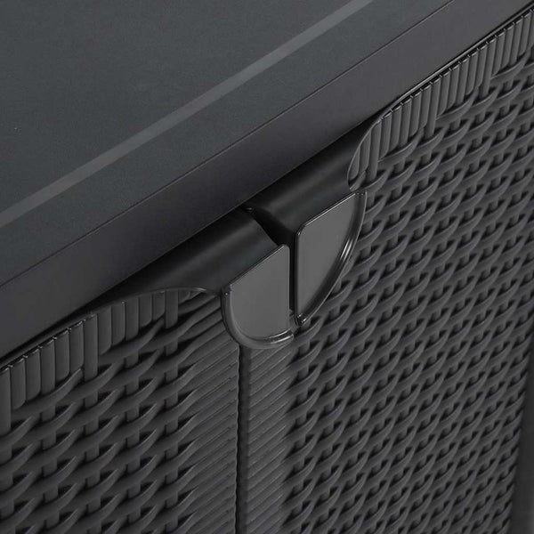 Gartenschrank Schwarz 65x45x88 cm PP Rattan-Optik