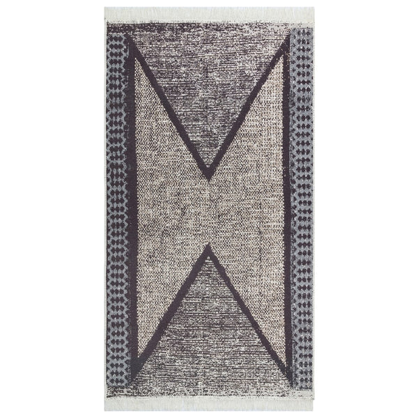 Schwarzer und grauer Teppich, 120x180 cm