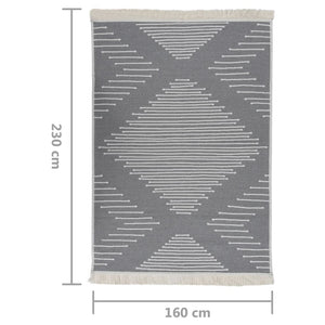 Dunkelgrauer Teppich 160x230 cm