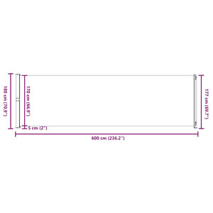 Seitenmarkise Ausziehbar 180x600 cm Rot