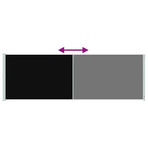 Seitenmarkise Ausziehbar 200x600 cm Schwarz