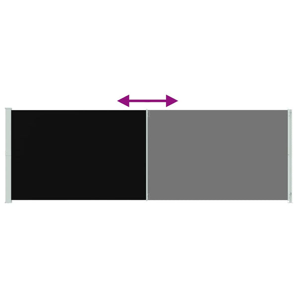 Seitenmarkise Ausziehbar 200x600 cm Schwarz