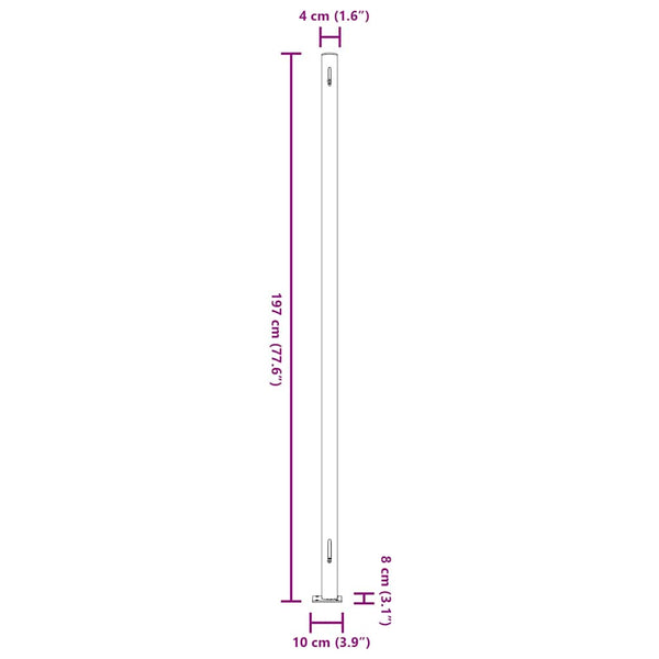 Seitenmarkise Ausziehbar 200x600 cm Grau