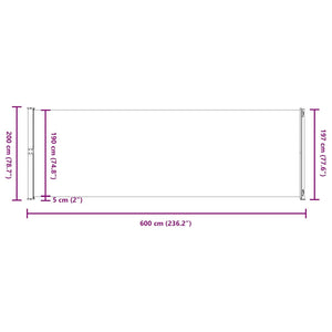 Seitenmarkise Ausziehbar 200x600 cm Braun