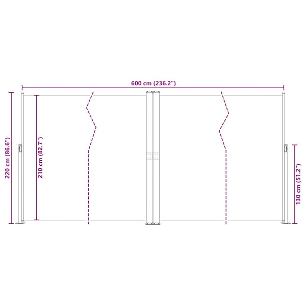 Seitenmarkise Ausziehbar Rot 200x600 cm