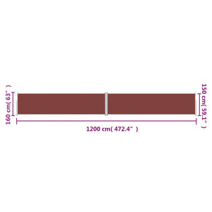 Seitenmarkise Ausziehbar Braun 160x1200 cm