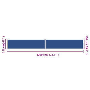 Seitenmarkise Ausziehbar Blau 160x1200 cm