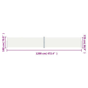 Seitenmarkise Ausziehbar Creme 180x1200 cm