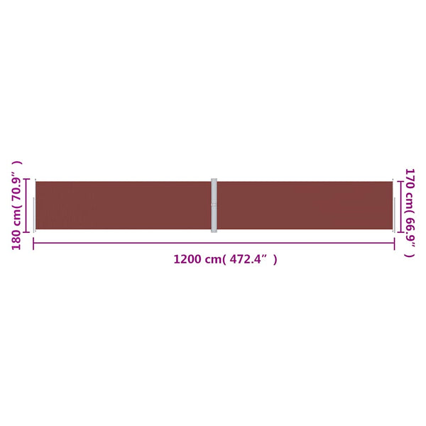 Seitenmarkise Ausziehbar Braun 180x1200 cm