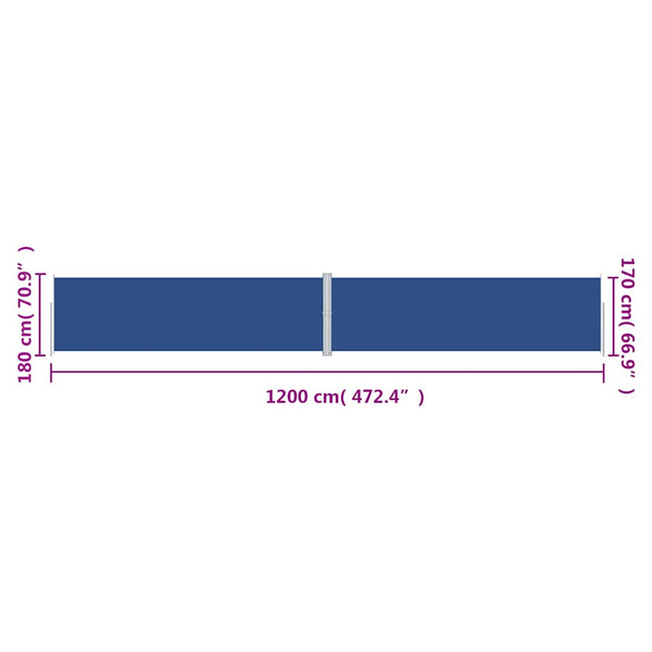 Seitenmarkise Ausziehbar Blau 180x1200 cm