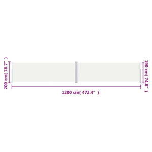 Seitenmarkise Ausziehbar Creme 200x1200 cm