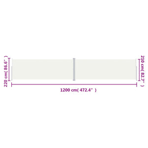 Seitenmarkise Ausziehbar Creme  220x1200 cm