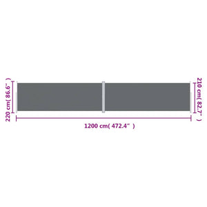 Seitenmarkise Ausziehbar Anthrazit 220x1200 cm