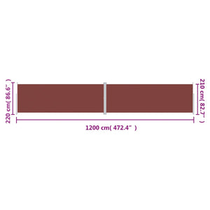 Seitenmarkise Ausziehbar Braun 220x1200 cm