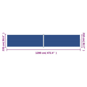Seitenmarkise Ausziehbar Blau 220x1200 cm