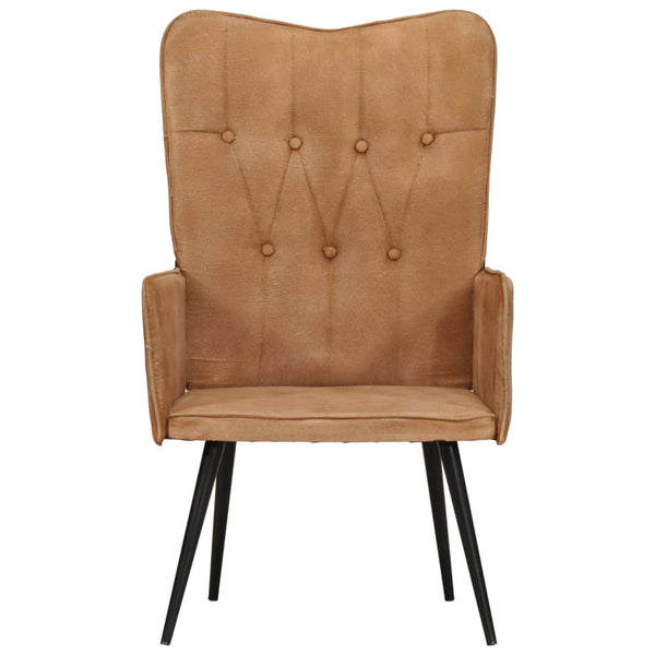 Brauner Canvas Ohrensessel