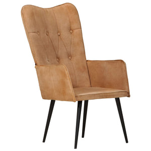 Brauner Canvas Ohrensessel