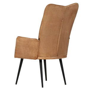 Brauner Canvas Ohrensessel