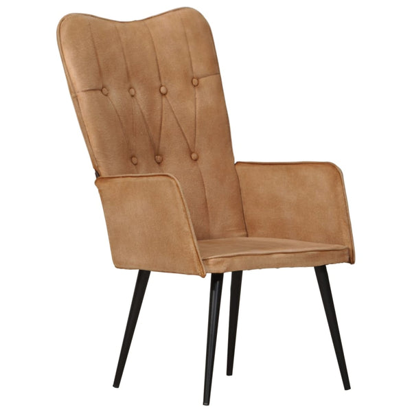 Brauner Canvas Ohrensessel
