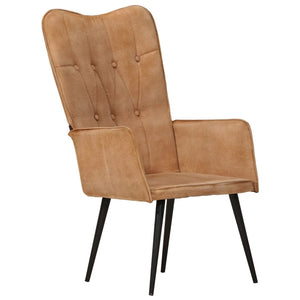 Brauner Canvas Ohrensessel
