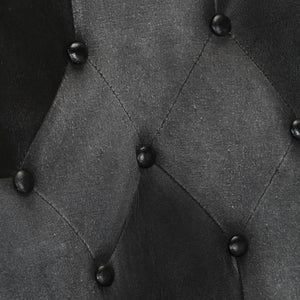 vidaXL Fauteuil à oreilles cuir véritable noir et gris