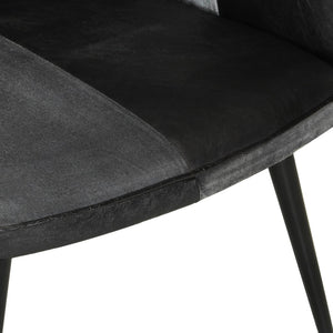 vidaXL Fauteuil à oreilles cuir véritable noir et gris