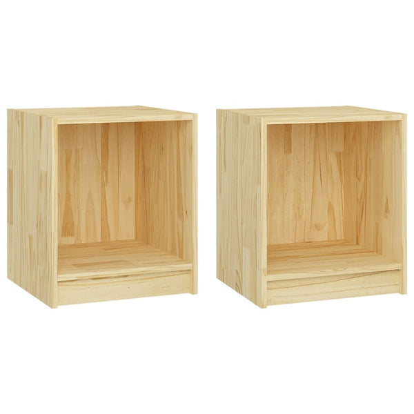Massivholz Nachttische Kiefer, 2er-Set