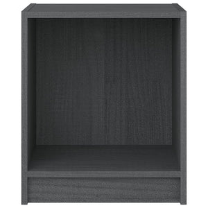 Nachttische Grau Kiefer Massivholz 2er-Set