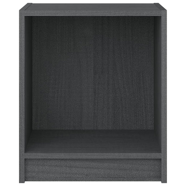 Nachttische Grau Kiefer Massivholz 2er-Set
