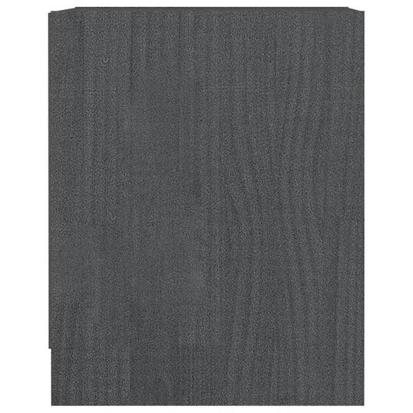 Nachttische Grau Kiefer Massivholz 2er-Set