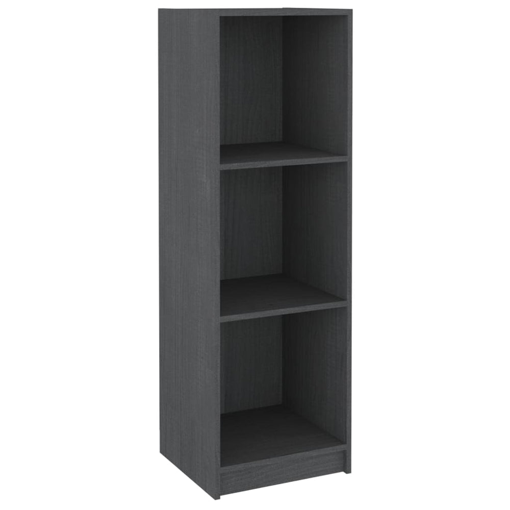 Graues Kiefer Massivholz Bücherregal 36x33x110cm