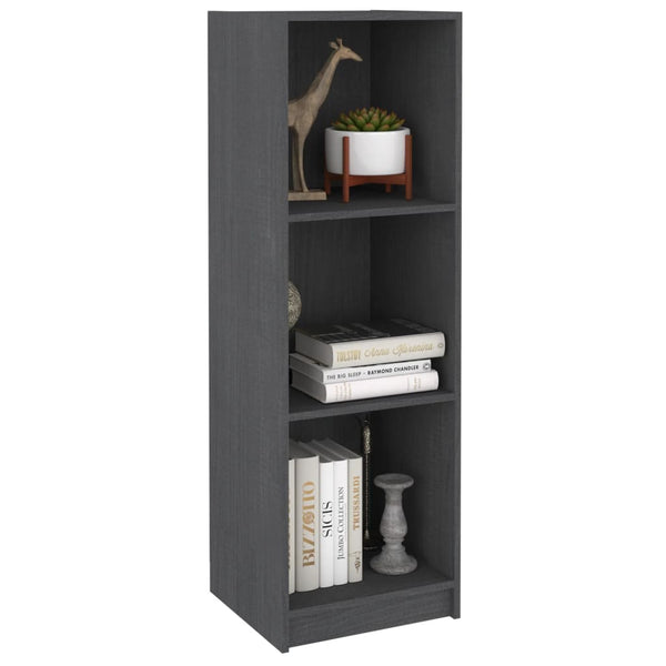 Graues Kiefer Massivholz Bücherregal 36x33x110cm