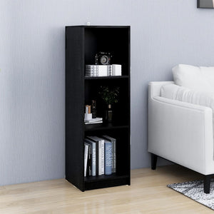 Schwarzes Kiefer Bücherregal Raumteiler 110cm