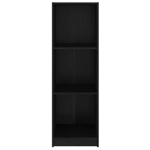 Schwarzes Kiefer Bücherregal Raumteiler 110cm