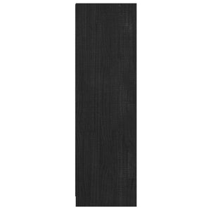 Schwarzes Kiefer Bücherregal Raumteiler 110cm