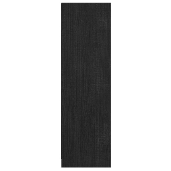 Schwarzes Kiefer Bücherregal Raumteiler 110cm