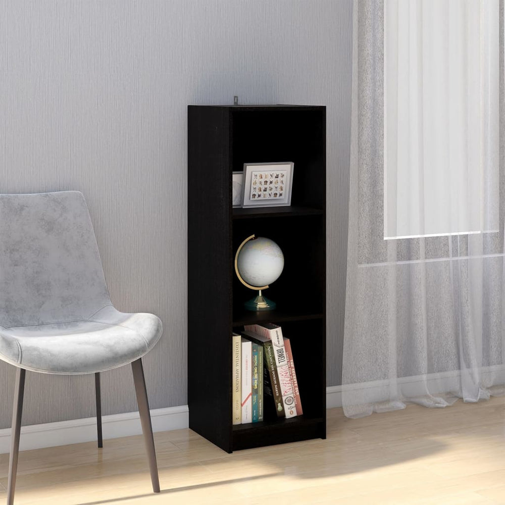 Schwarzes Kiefer Bücherregal Raumteiler 110cm