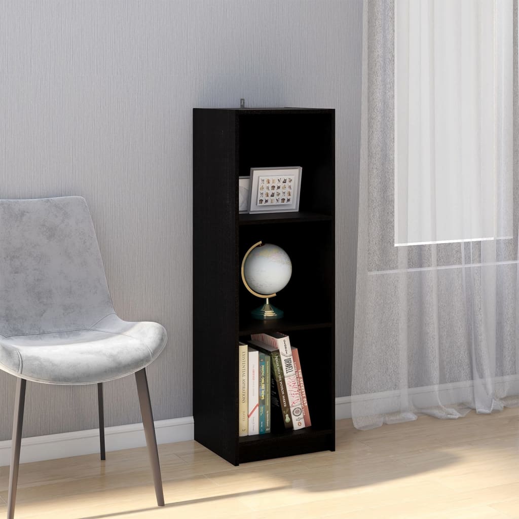 Schwarzes Kiefer Bücherregal Raumteiler 110cm