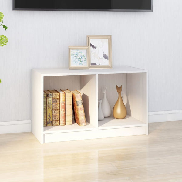 Weißer TV-Schrank Kiefer Massivholz 70 cm