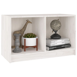 Weißer TV-Schrank Kiefer Massivholz 70 cm
