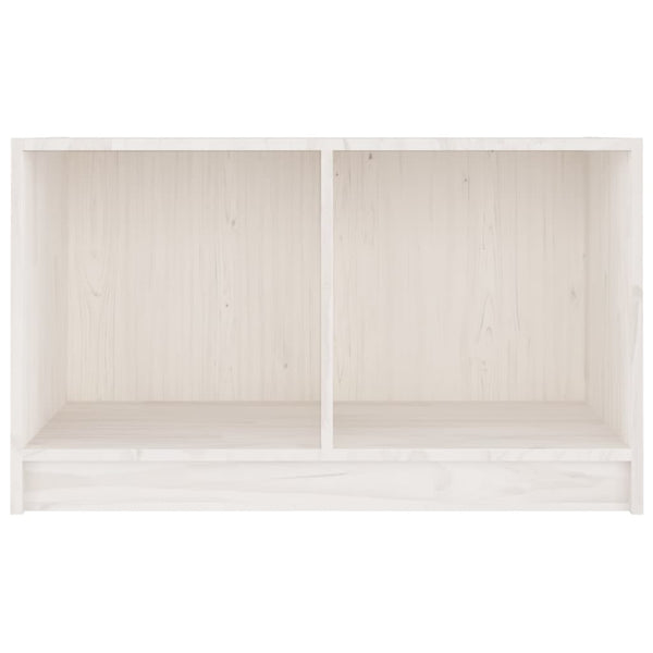 Weißer TV-Schrank Kiefer Massivholz 70 cm