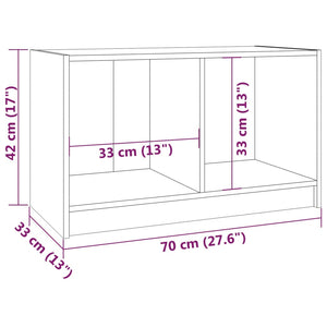 Weißer TV-Schrank Kiefer Massivholz 70 cm