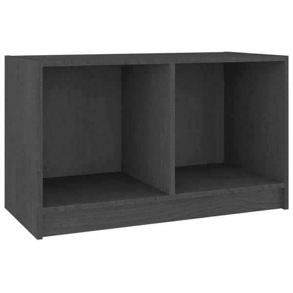 Grauer TV-Schrank Kiefer Massivholz 70 cm