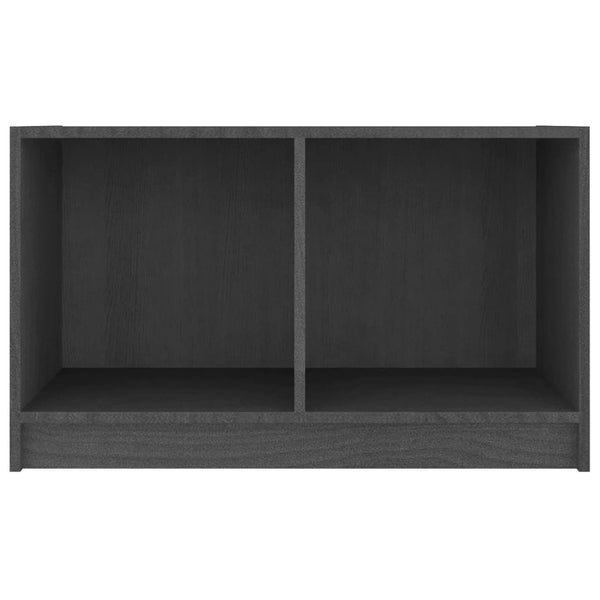 Grauer TV-Schrank Kiefer Massivholz 70 cm