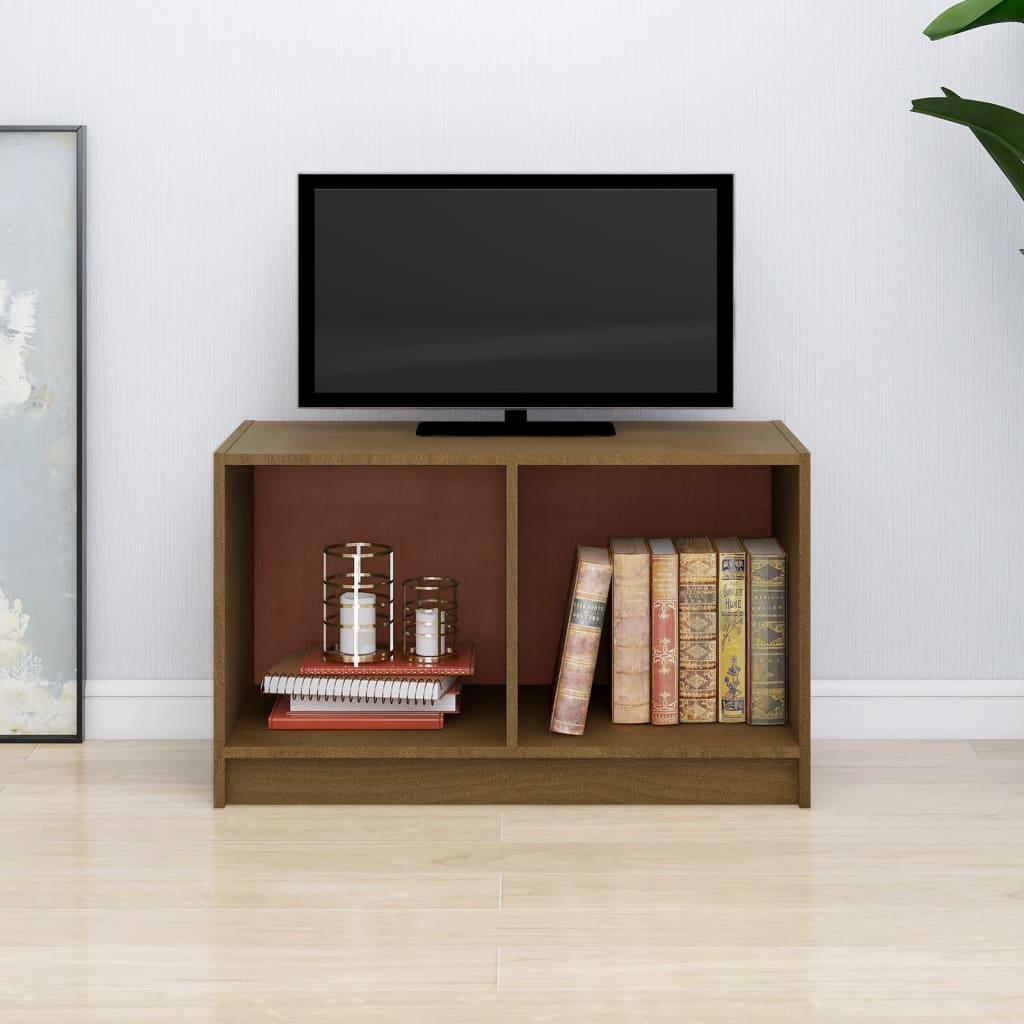TV-Schrank Honigbraun Massivholz Kiefer 70 cm