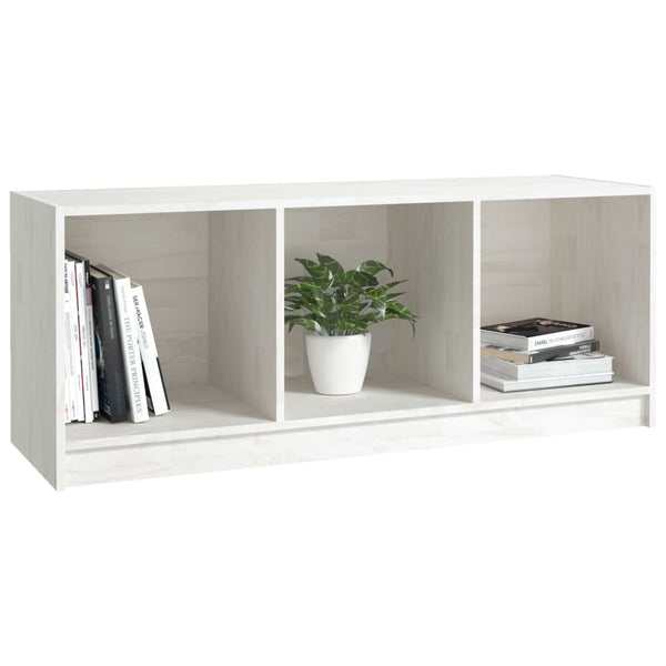 Weißer TV-Schrank Kiefer Massivholz 104cm
