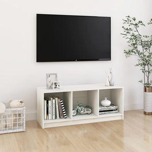 Weißer TV-Schrank Kiefer Massivholz 104cm