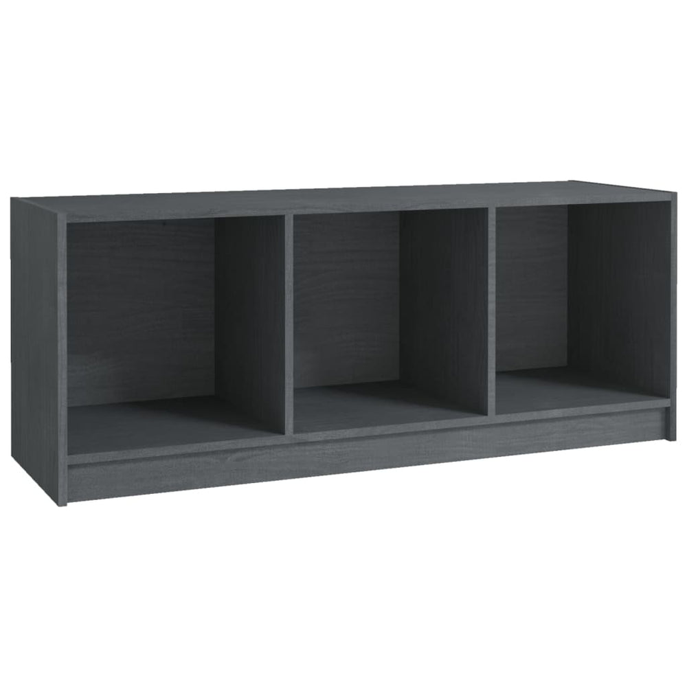 vidaXL Meuble TV gris 104x33x41 cm en pin massif